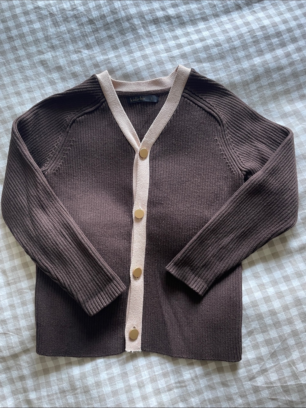 Kidichic Brown V-Neck Button Cardigan Sweater. Boys size 5T